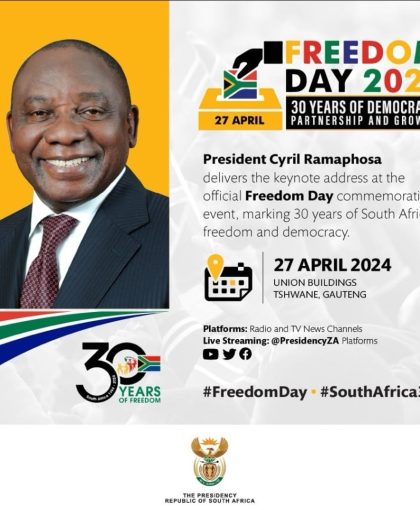 رئیس جمهور @CyrilRamaphosa مراسم #روز آزادی را در سازمان ملل برگزار خواهد کرد.