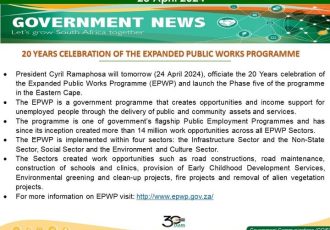 رئیس جمهور سیریل رامافوزا فردا (۲۴ آوریل ۲۰۲۴) مراسم ۲۰ ساله را بر عهده خواهد داشت.