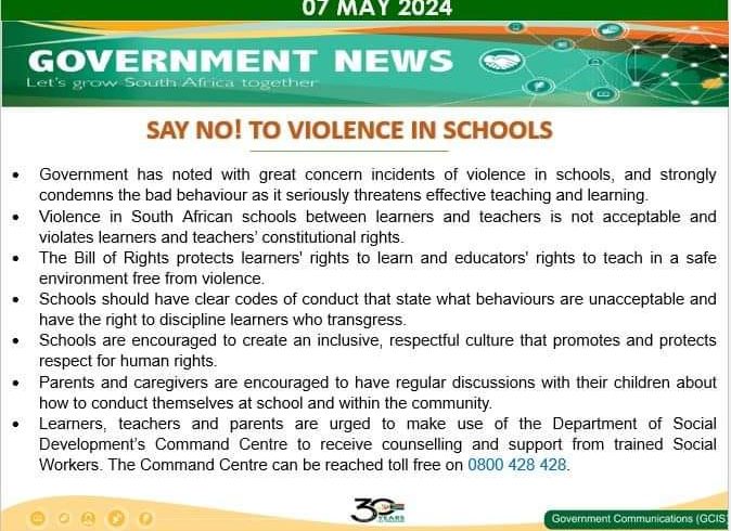 #خبر دولت |  خشونت در مدارس آفریقای جنوبی بین دانش آموزان و معلمان هیچ…