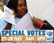 صبح بخیر آفریقای جنوبی  رای گیری ویژه امروز از ساعت ۹ صبح تا ۵ بعد از ظهر آغاز می شود.  این تو هستی…