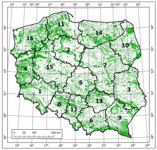پایداری |  متن کامل رایگان |  تغییرات در پوشش جنگلی شهرداری ها در لهستان در سال های ۱۹۹۰-۲۰۱۸